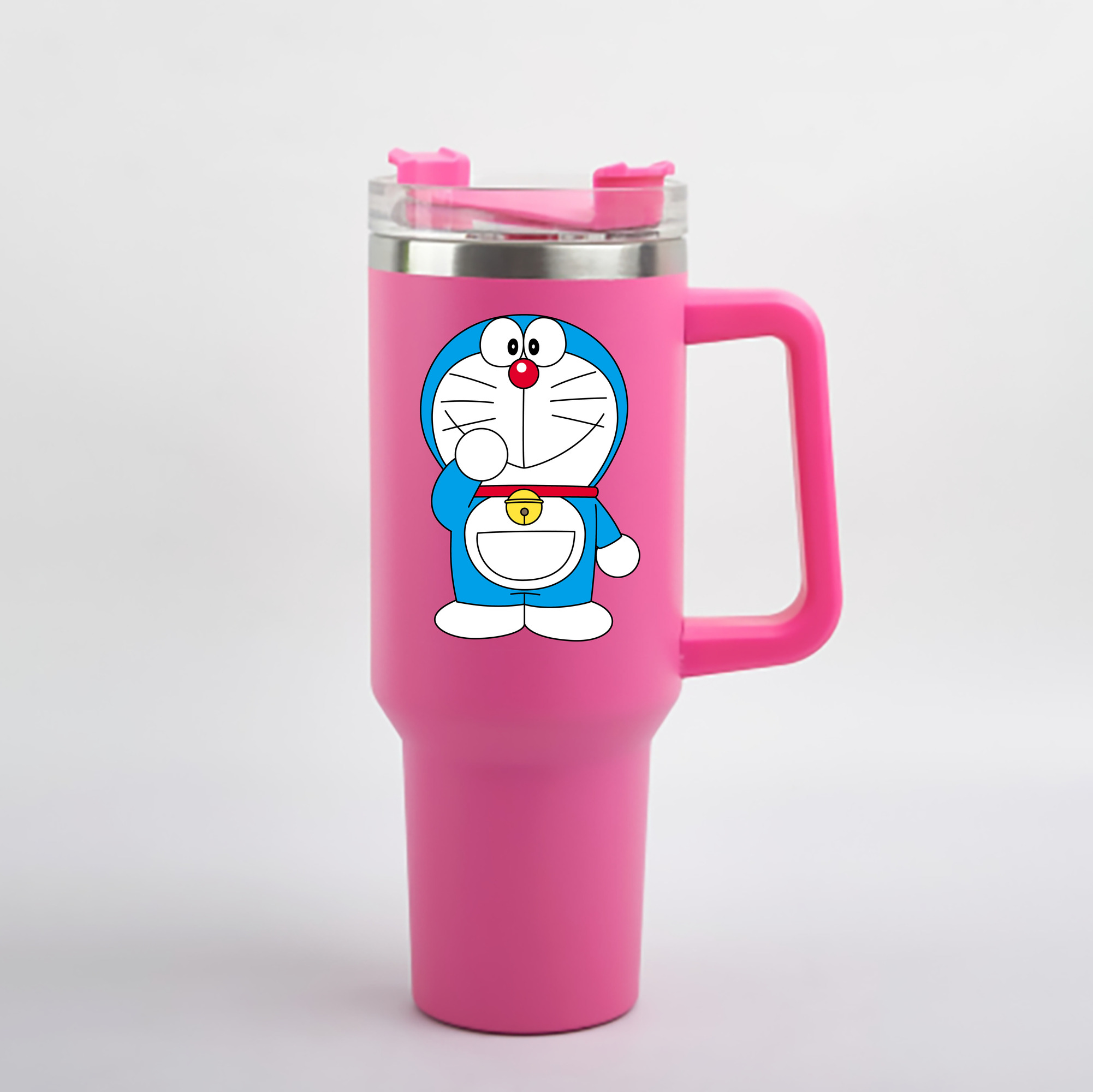 （画像用） ドラえもん Doraemon 1200mL車用タンブラー - クリスタルステッカー（プラスチックストロー付き）
